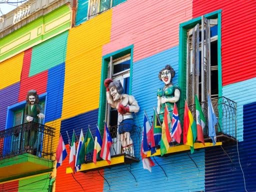 A colorful building in La Boca neighborhood of Buenos Aires