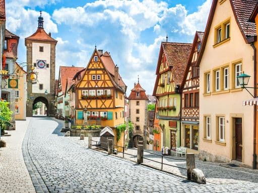Rothenburg ob der Tauber in summer, Franconia, Bavaria